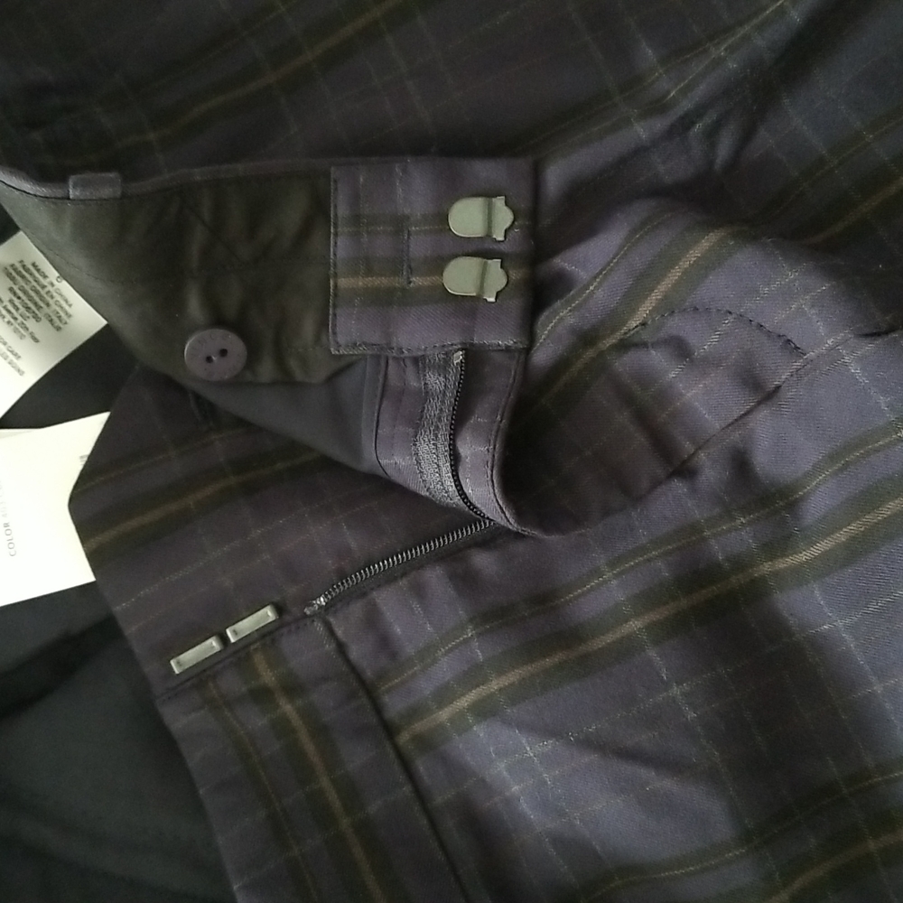 VINCE Soft Modern Plaid Tapered Trouser Pants Size 6 Navy Blue - Picture 8 of 8